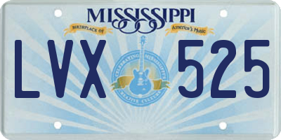 MS license plate LVX525