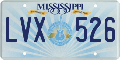 MS license plate LVX526