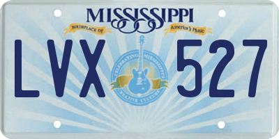MS license plate LVX527