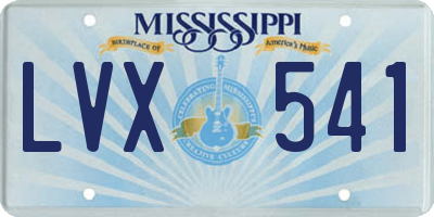 MS license plate LVX541