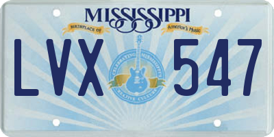 MS license plate LVX547