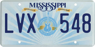 MS license plate LVX548