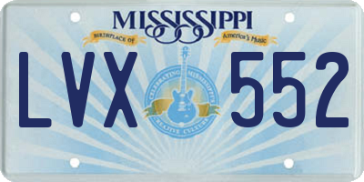 MS license plate LVX552