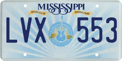 MS license plate LVX553