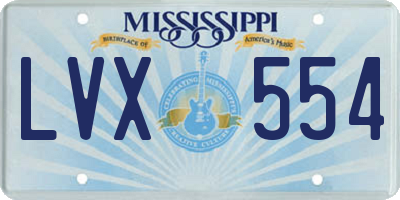 MS license plate LVX554