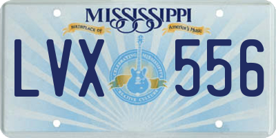 MS license plate LVX556