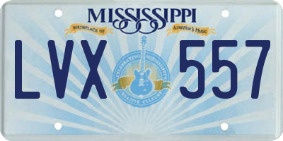 MS license plate LVX557