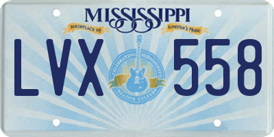 MS license plate LVX558