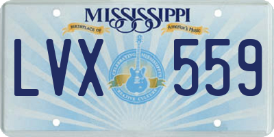 MS license plate LVX559
