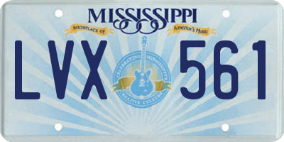 MS license plate LVX561