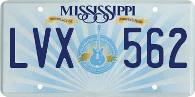 MS license plate LVX562