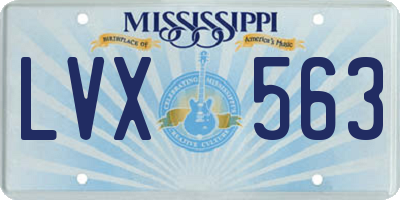 MS license plate LVX563