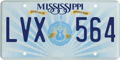 MS license plate LVX564