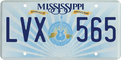 MS license plate LVX565