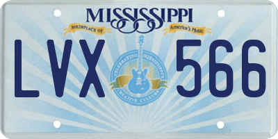 MS license plate LVX566