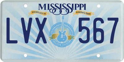 MS license plate LVX567