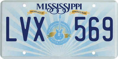 MS license plate LVX569