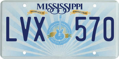 MS license plate LVX570