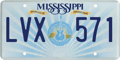 MS license plate LVX571