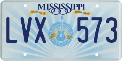 MS license plate LVX573