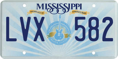 MS license plate LVX582