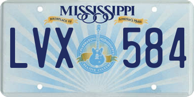 MS license plate LVX584