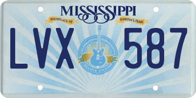 MS license plate LVX587