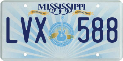 MS license plate LVX588
