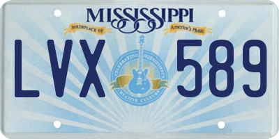 MS license plate LVX589