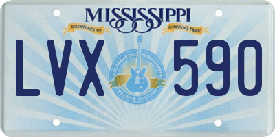 MS license plate LVX590