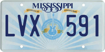 MS license plate LVX591