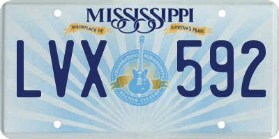 MS license plate LVX592