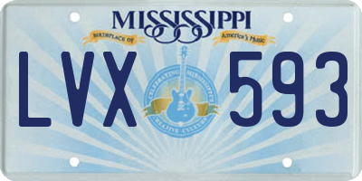 MS license plate LVX593