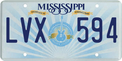 MS license plate LVX594