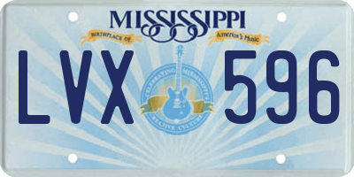 MS license plate LVX596