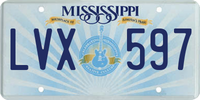 MS license plate LVX597