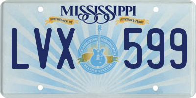 MS license plate LVX599