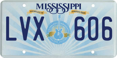 MS license plate LVX606