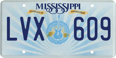 MS license plate LVX609