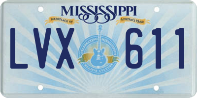 MS license plate LVX611