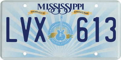 MS license plate LVX613