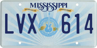 MS license plate LVX614