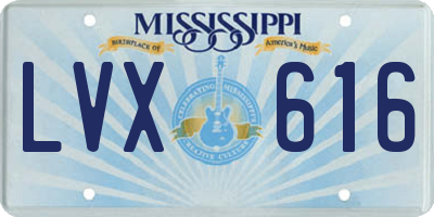 MS license plate LVX616