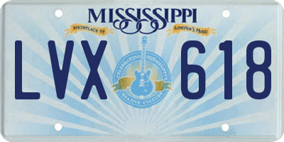 MS license plate LVX618