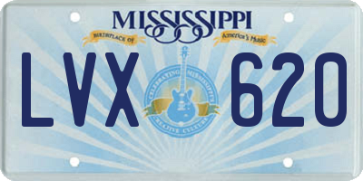 MS license plate LVX620
