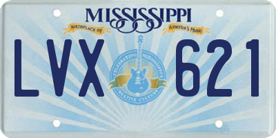 MS license plate LVX621