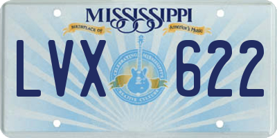 MS license plate LVX622