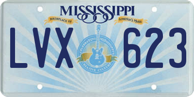 MS license plate LVX623