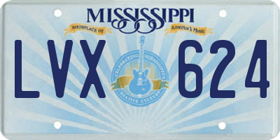 MS license plate LVX624