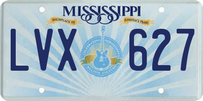 MS license plate LVX627